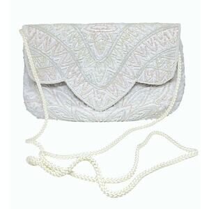 Carla Marchi Vintage White Beaded Bridal Bag